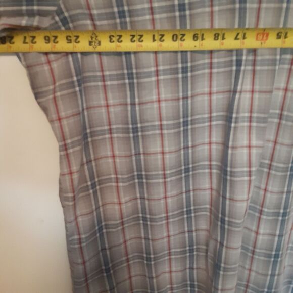 Wrangler Wrancher Shirts Pearl Snap Mens L Gray Short Sleeve Western Cowboy - Picture 7 of 8